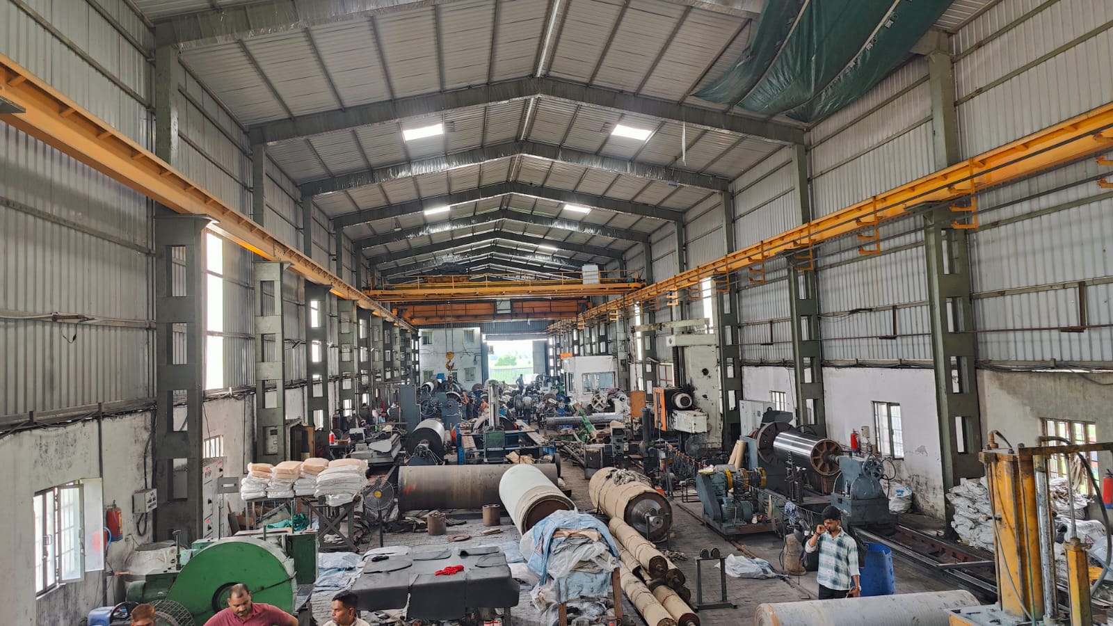 Industrial roll inspection and production floor at Doghat facility